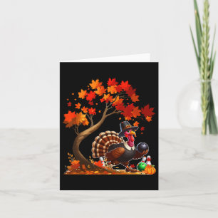 Turkey Fall Tree Thanksgiving Bowling Lover Player Card