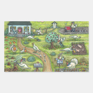 TURKEY FARM GOBBLERS, THANKSGIVING STICKERS SHEET