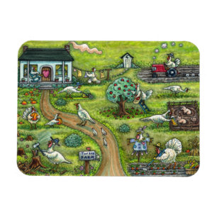 TURKEY FARM, HUMOROUS COUNTRY THANKSGIVING BIRDS MAGNET