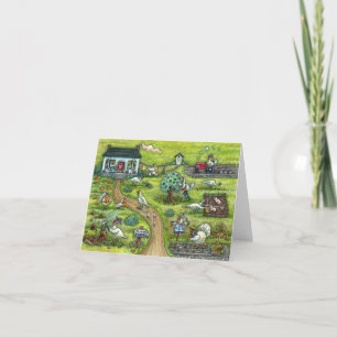 TURKEY FARM, HUMOROUS COUNTRY THANKSGIVING Blank Card