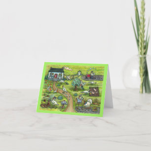 TURKEY FARM, HUMOROUS COUNTRY THANKSGIVING Blank Card