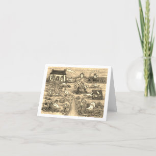 TURKEY FARM, HUMOROUS COUNTRY THANKSGIVING Blank  Card