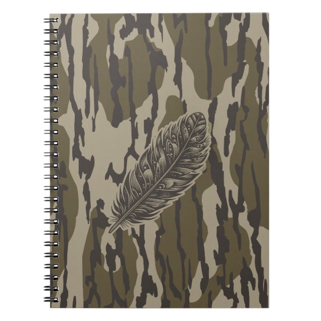 Turkey Feather Bottomland Camo Forest Camouflage Notebook (Front)