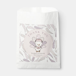 Turkey & Feathers Fall Girl Baby Shower Thank You Favour Bags