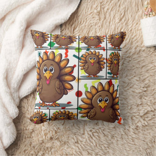 Turkey Festive Kawaii Colourful Print Cushion