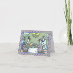 TURKEY FINE DINING THANKSGIVING GREETING CARD Blnk