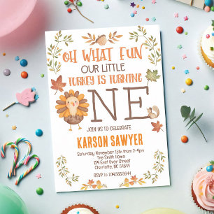 Turkey First Birthday Thanksgiving Invite