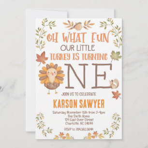 Turkey First Birthday Thanksgiving Invite