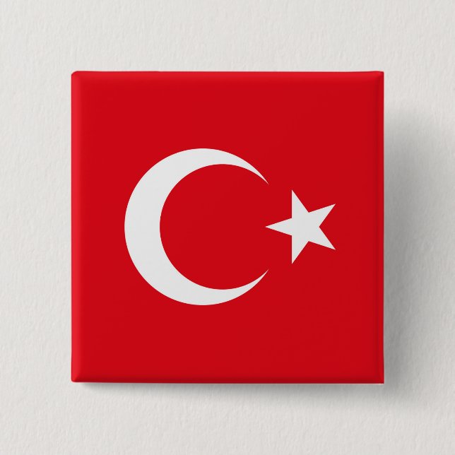 Turkey Flag 15 Cm Square Badge (Front)