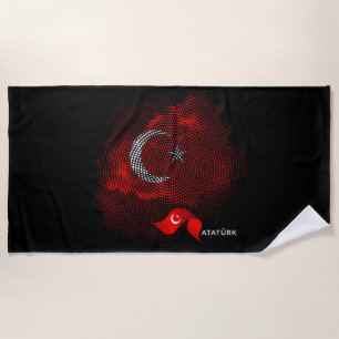 Turkey flag beach towel