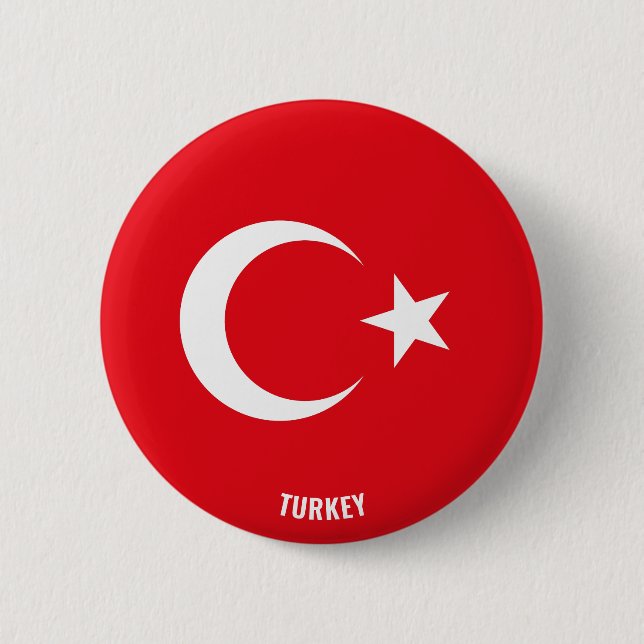 Turkey Flag Charming Patriotic 6 Cm Round Badge (Front)