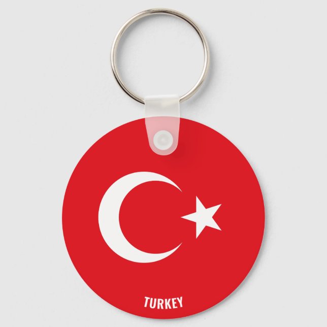 Turkey Flag Charming Patriotic Key Ring (Front)