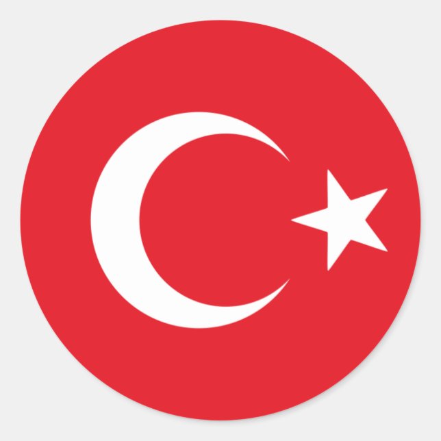 turkey flag classic round sticker (Front)