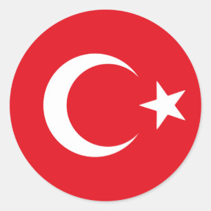 turkey flag classic round sticker