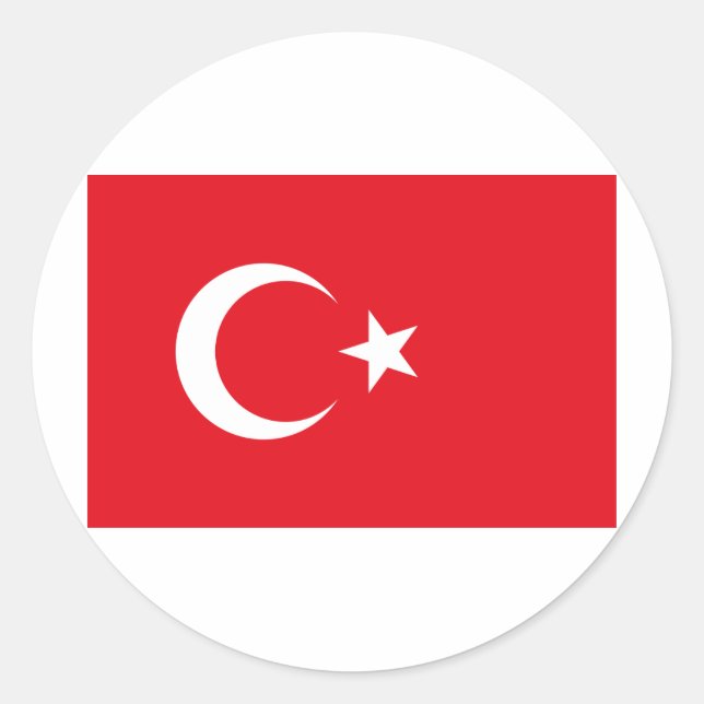 Turkey Flag Classic Round Sticker (Front)