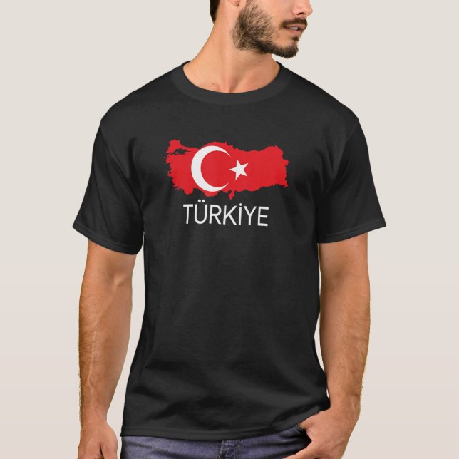 Turkey Flag Design, Turkish Flag, Turkey Map Harit T-Shirt (Front)