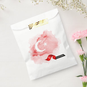 Turkey flag favour bags