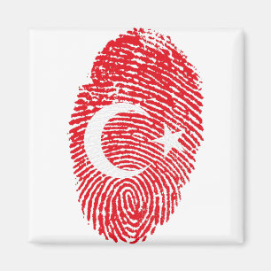 Turkey Flag Fingerprint Country Pride Identity Magnet
