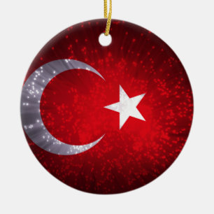 Turkey Flag Firework Ceramic Tree Decoration