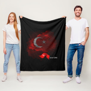 Turkey flag fleece blanket