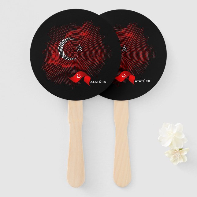 Turkey flag hand fan (Front and Back)