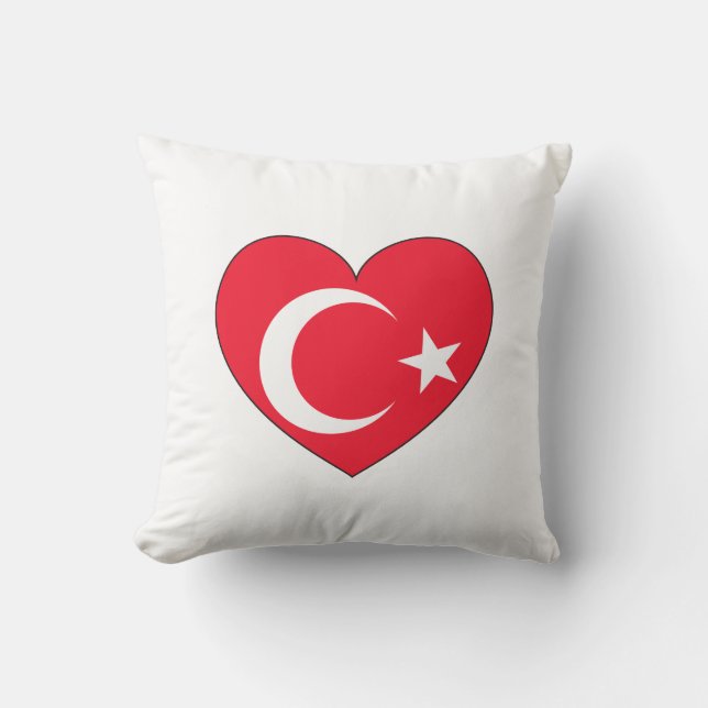 Turkey Flag Heart Cushion (Front)