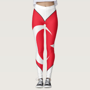 Turkey Flag Heart Leggings