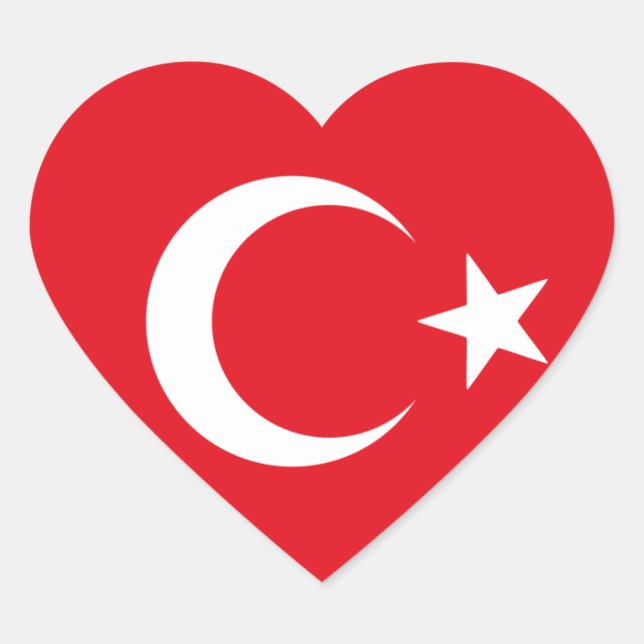 turkey flag heart sticker (Front)