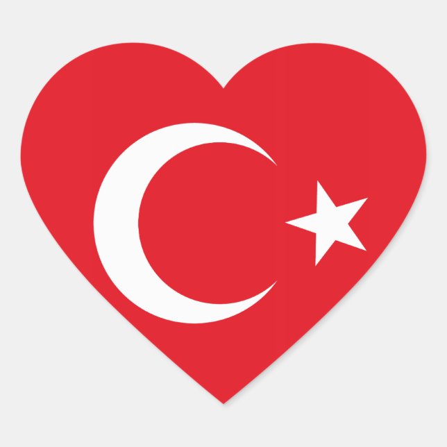 Turkey Flag Heart Sticker (Front)