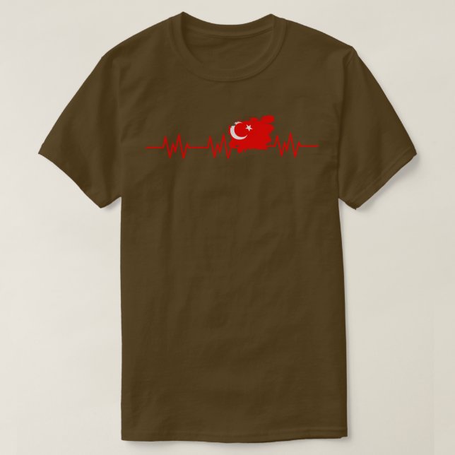 Turkey Flag Heartbeat Turkish Pulse T-Shirt (Design Front)