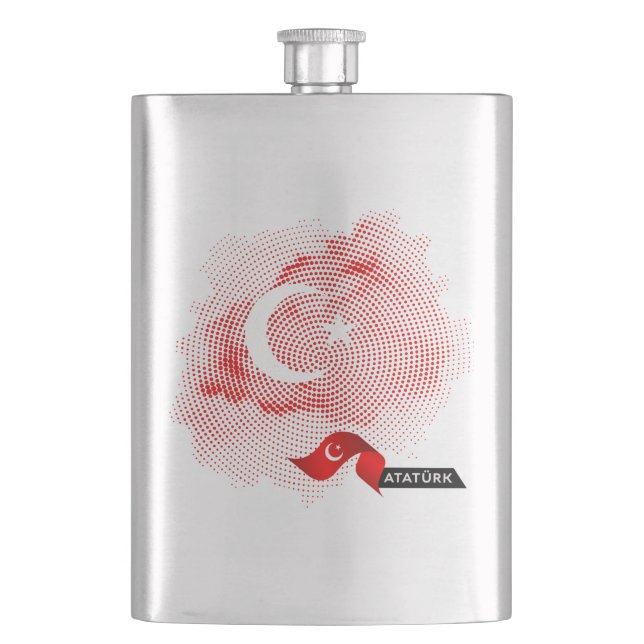 Turkey flag hip flask (Front)