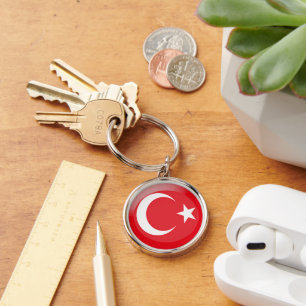 Turkey flag key ring