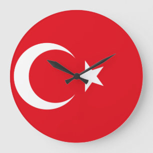 Turkey Flag Large Clock