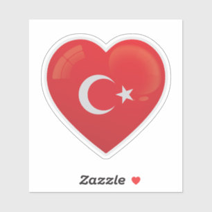 Turkey Flag Love Icon Sticker