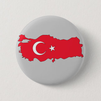 Turkey flag map 6 cm round badge