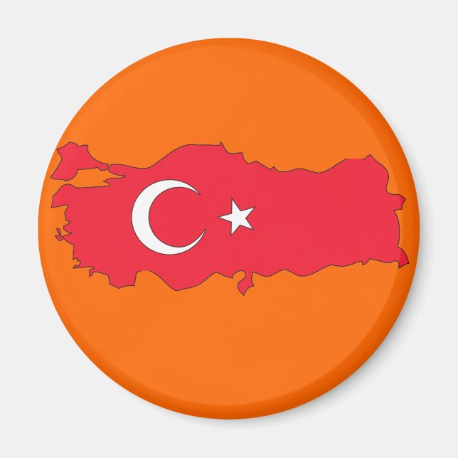 Turkey flag map magnet (Front)