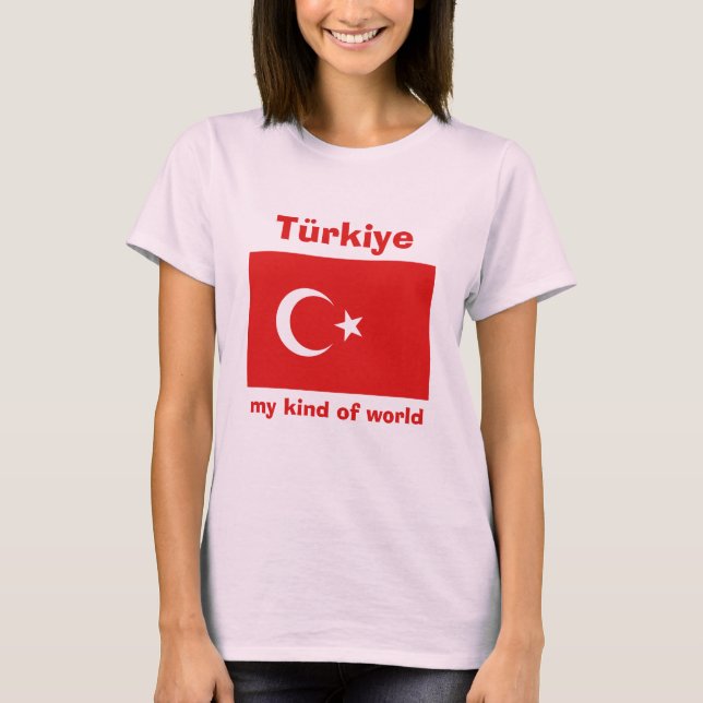 Turkey Flag + Map + Text T-Shirt (Front)