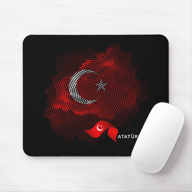 Turkey flag mouse mat (With Mouse)