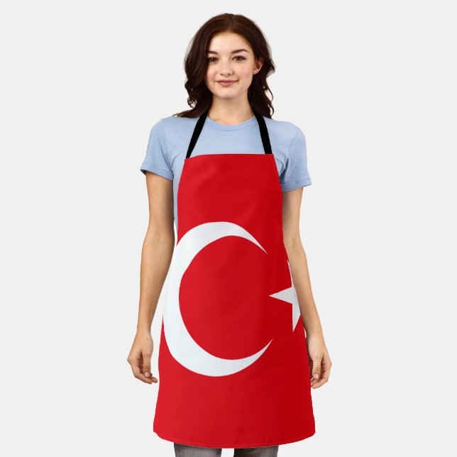 Turkey Flag on All-Over Print Apron (Worn)