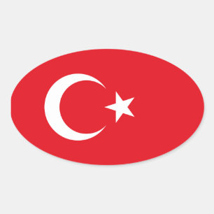 Turkey Flag Oval Sticker
