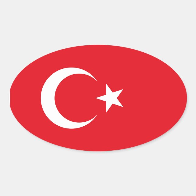 Turkey Flag Oval Sticker (Front)