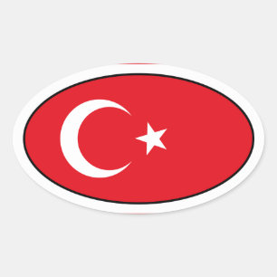 Turkey Flag Oval Sticker