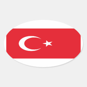 Turkey Flag Oval Sticker