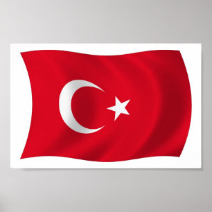 Turkey Flag Poster Print