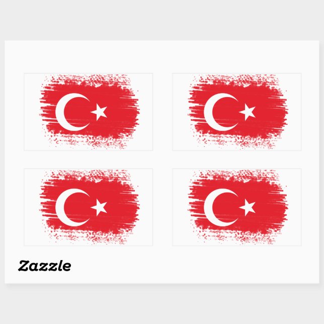 Turkey flag  rectangular sticker (Sheet)