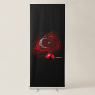 Turkey flag retractable banner