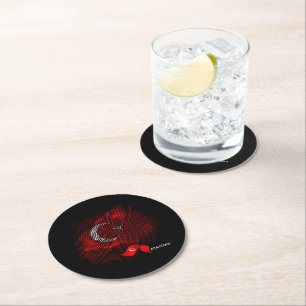 Turkey flag round paper coaster