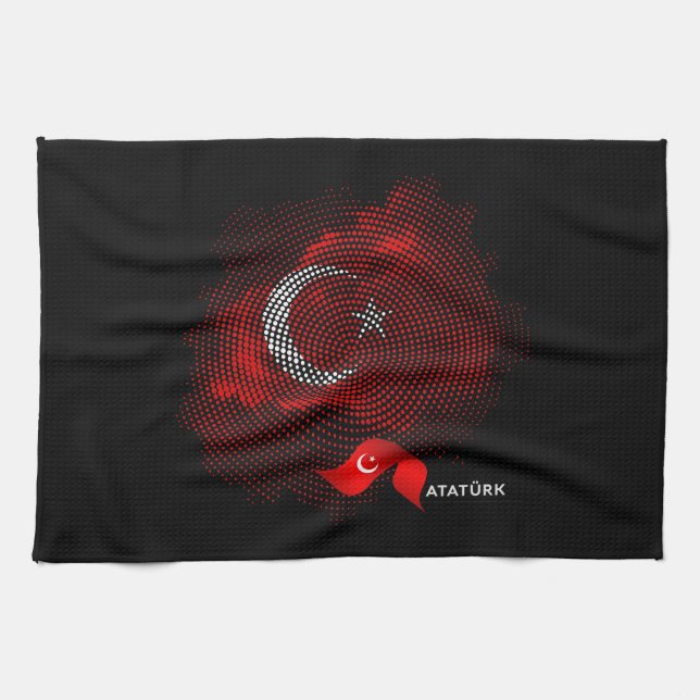 Turkey flag tea towel (Horizontal)