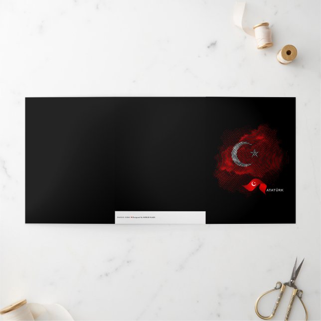 Turkey flag Tri-Fold card (Outside)