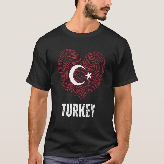 Turkey Flag Turkish Flag Turkey DNA Turkey Heart T-Shirt (Front)